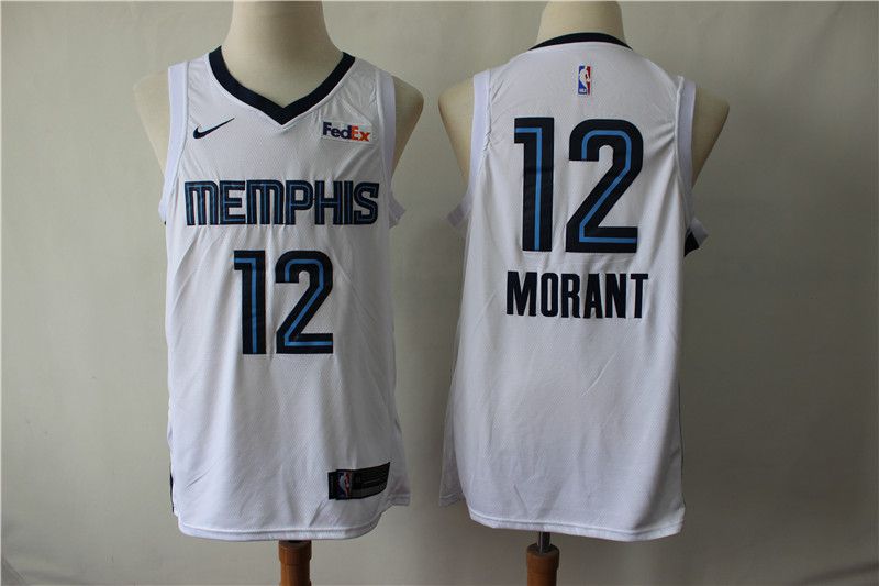 Men Memphis Grizzlies #12 Morant White Nike NBA Jerseys->memphis grizzlies->NBA Jersey